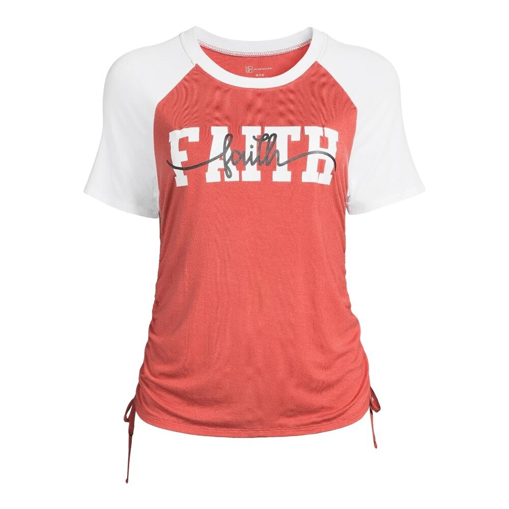 No Boundaries Womens Junior Top, "FAITH" Graphic T-Shirt XXL